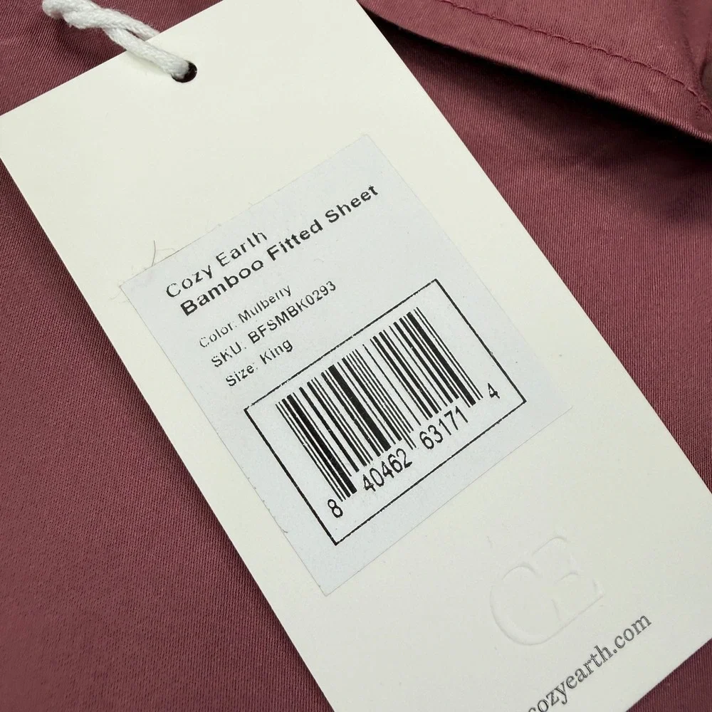 Cozy Earth King Bamboo Duvet Cover Mulberry Burgundy Zipper Close Snaps New